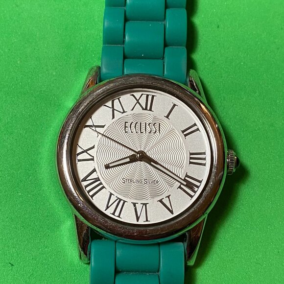 Ecclissi Sterling Silver With Silicone Band Watch - Picture 6 of 6